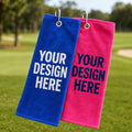 Velour Golf Towel w/ Dobby Border Hem & Custom Logo 16"x 25"