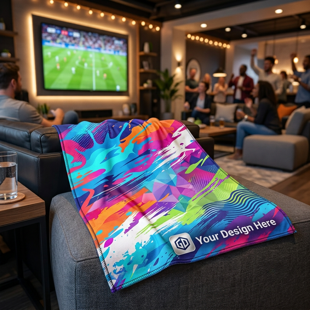 11" x 18" Sublimated Serged Hem Microfiber Rally Towel
